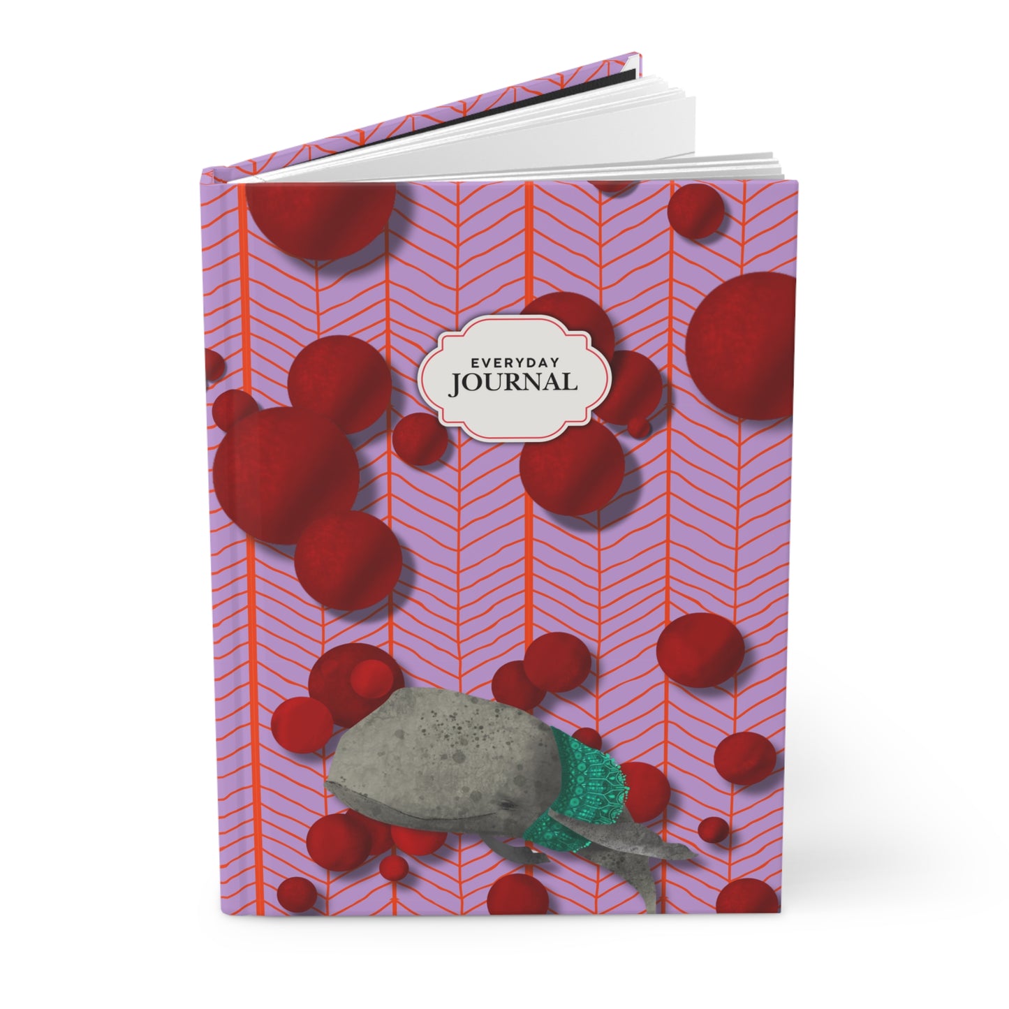 Hardcover Journal – Whale in Red Drift